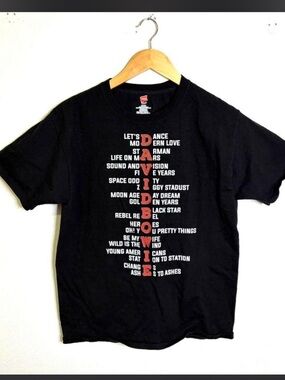 David Bowie band tee Black T-Shirt graphic print sz M